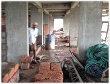 Masonry work on 8th floor