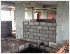 Masonry work on 8th floor