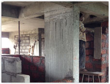 Masonry work on 8th floor